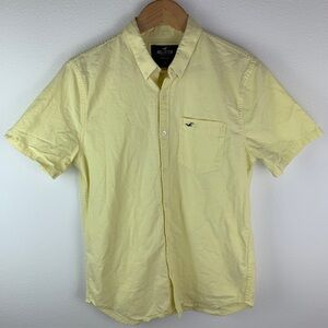 Hollister Epic Flex Shirt Button Down Short Sleeve Yellow Men’s Small